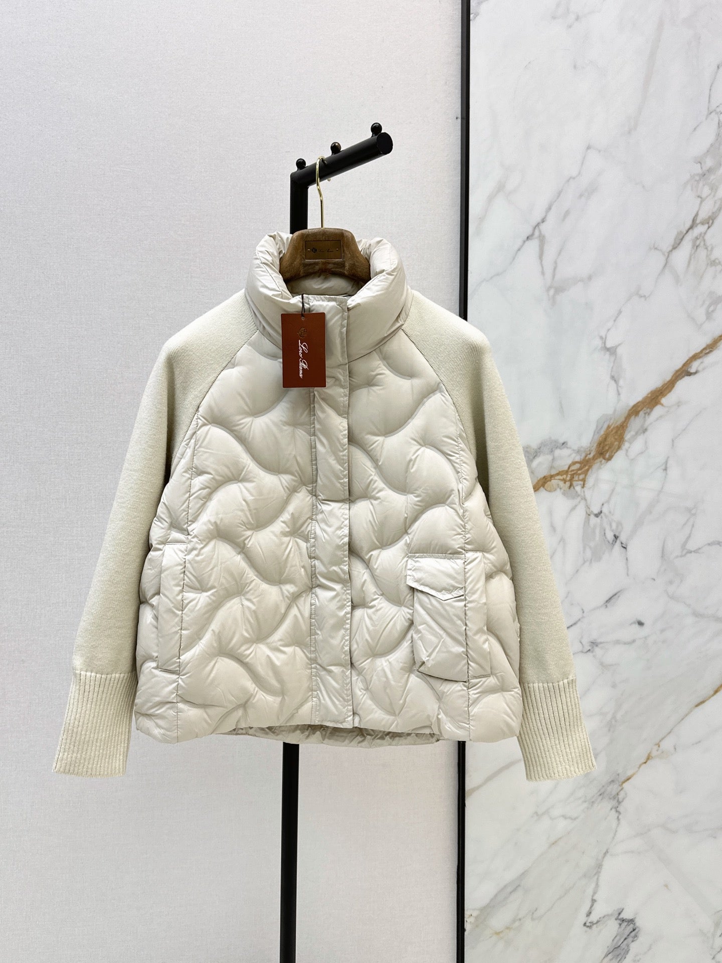 LORO PIANA/26Latest Autumn/Winter Knit-Panel Down Jacket