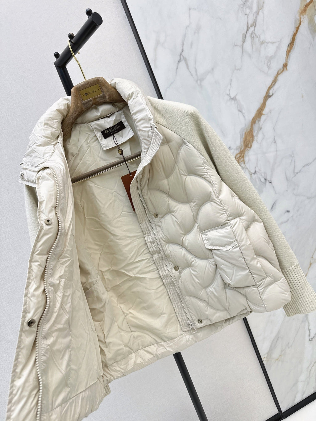 LORO PIANA/26Latest Autumn/Winter Knit-Panel Down Jacket