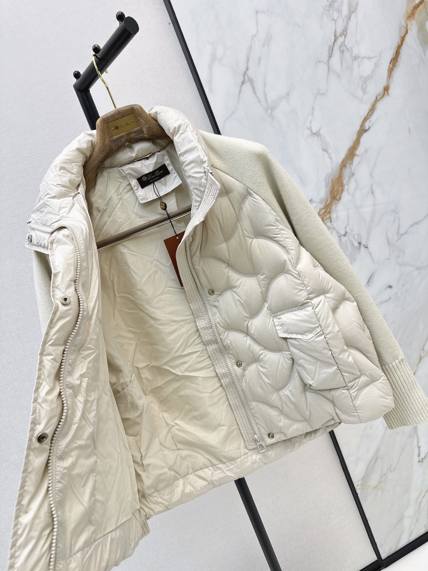 LORO PIANA/26Latest Autumn/Winter Knit-Panel Down Jacket