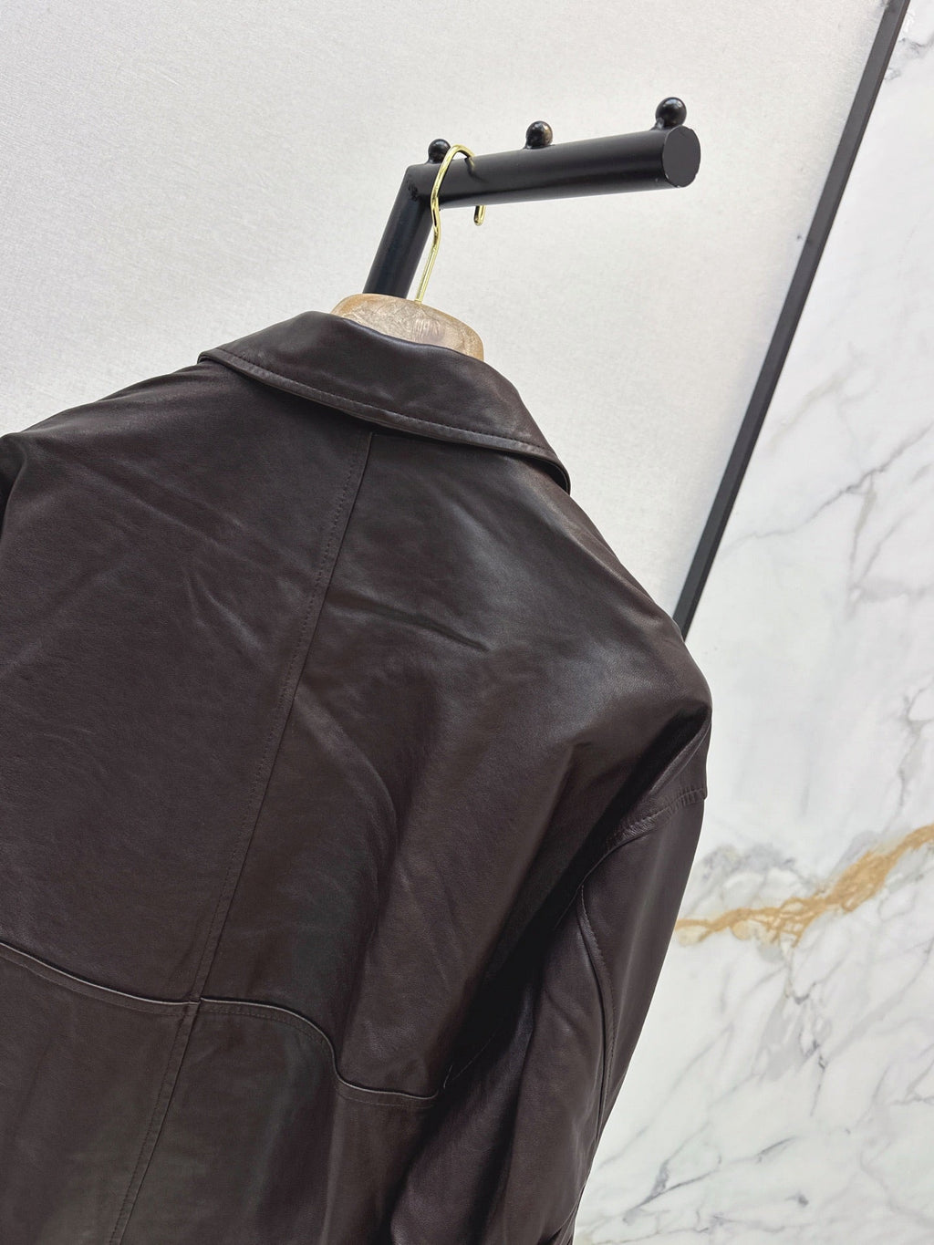 Brunello Cucinelli/26Latest Early-Autumn Cropped Lapel Leather Jacket