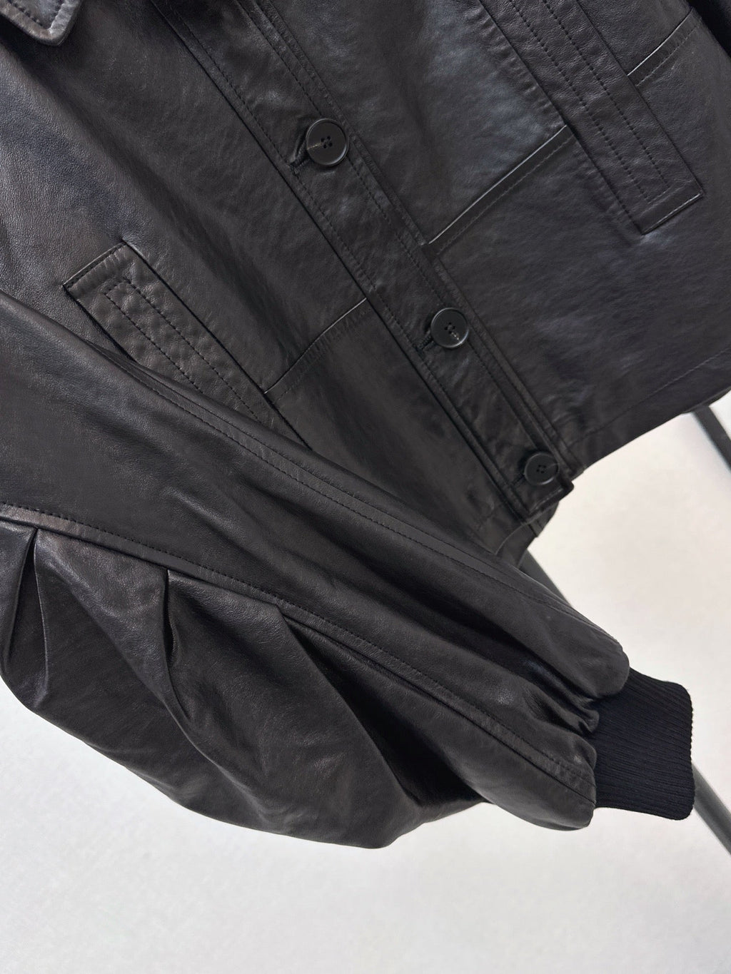 Brunello Cucinelli/26Latest Early-Autumn Cropped Lapel Leather Jacket