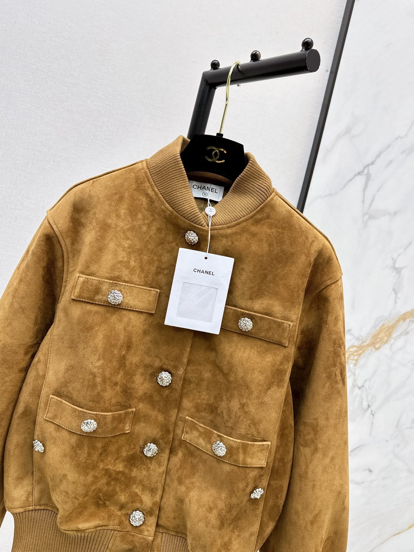 chanel/26Latest Early-Autumn Suede-Finish Baseball Jacket