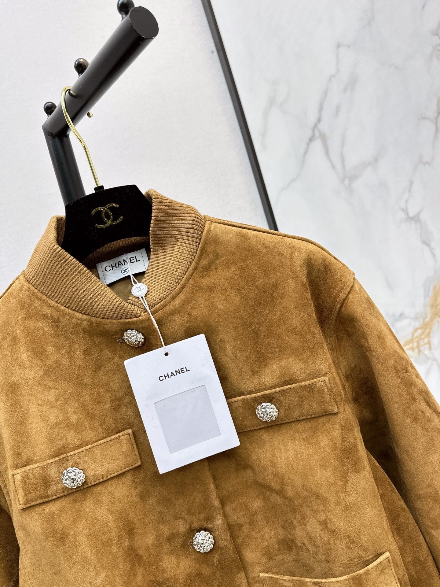 chanel/26Latest Early-Autumn Suede-Finish Baseball Jacket