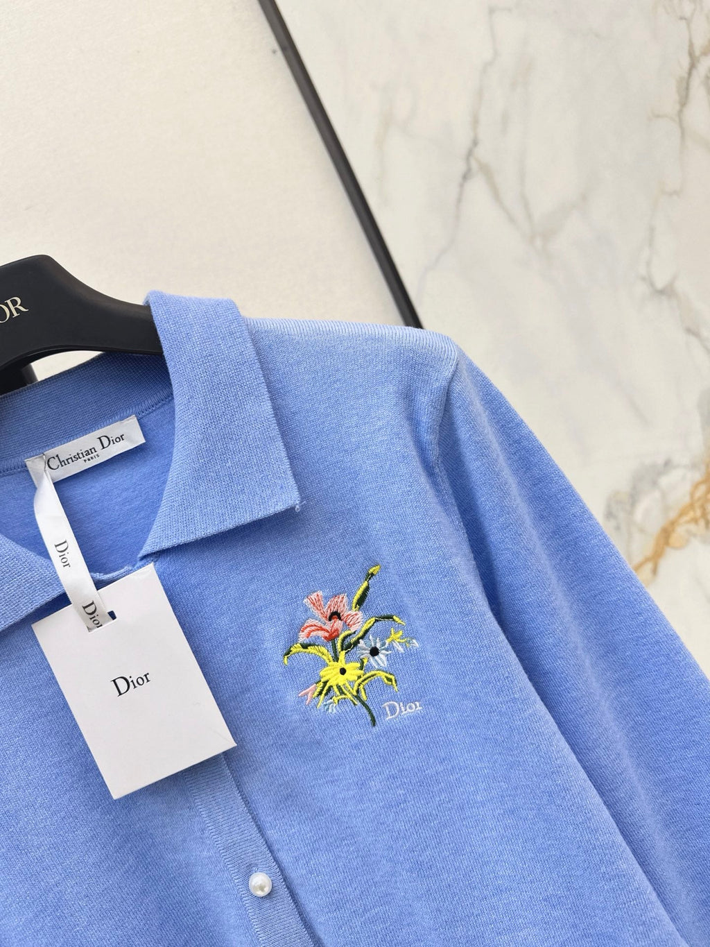 dior/26New Early Autumn Collared Long-Sleeve Knit Cardigan