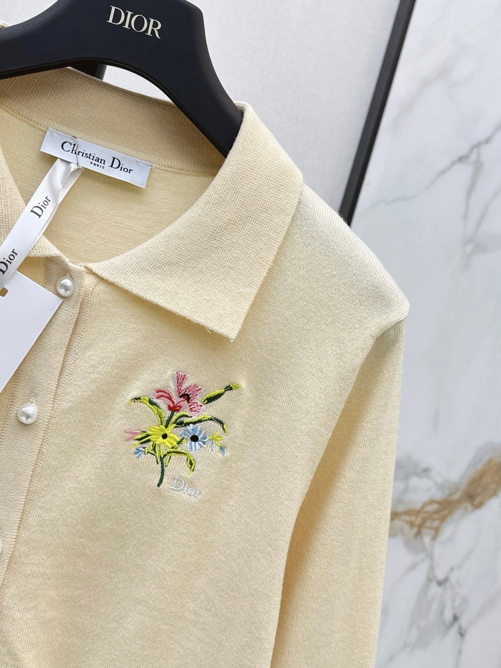 dior/26New Early Autumn Collared Long-Sleeve Knit Cardigan