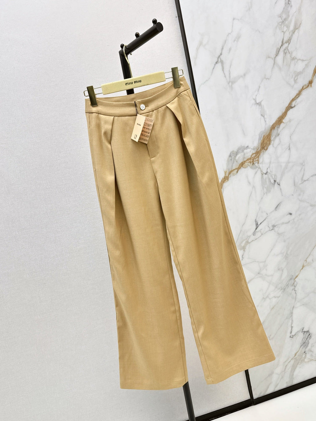 MiuMiu/26New Early Autumn High-Waisted Wide-Leg Trousers