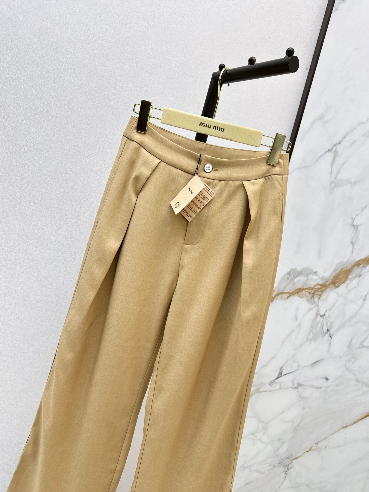 MiuMiu/26New Early Autumn High-Waisted Wide-Leg Trousers