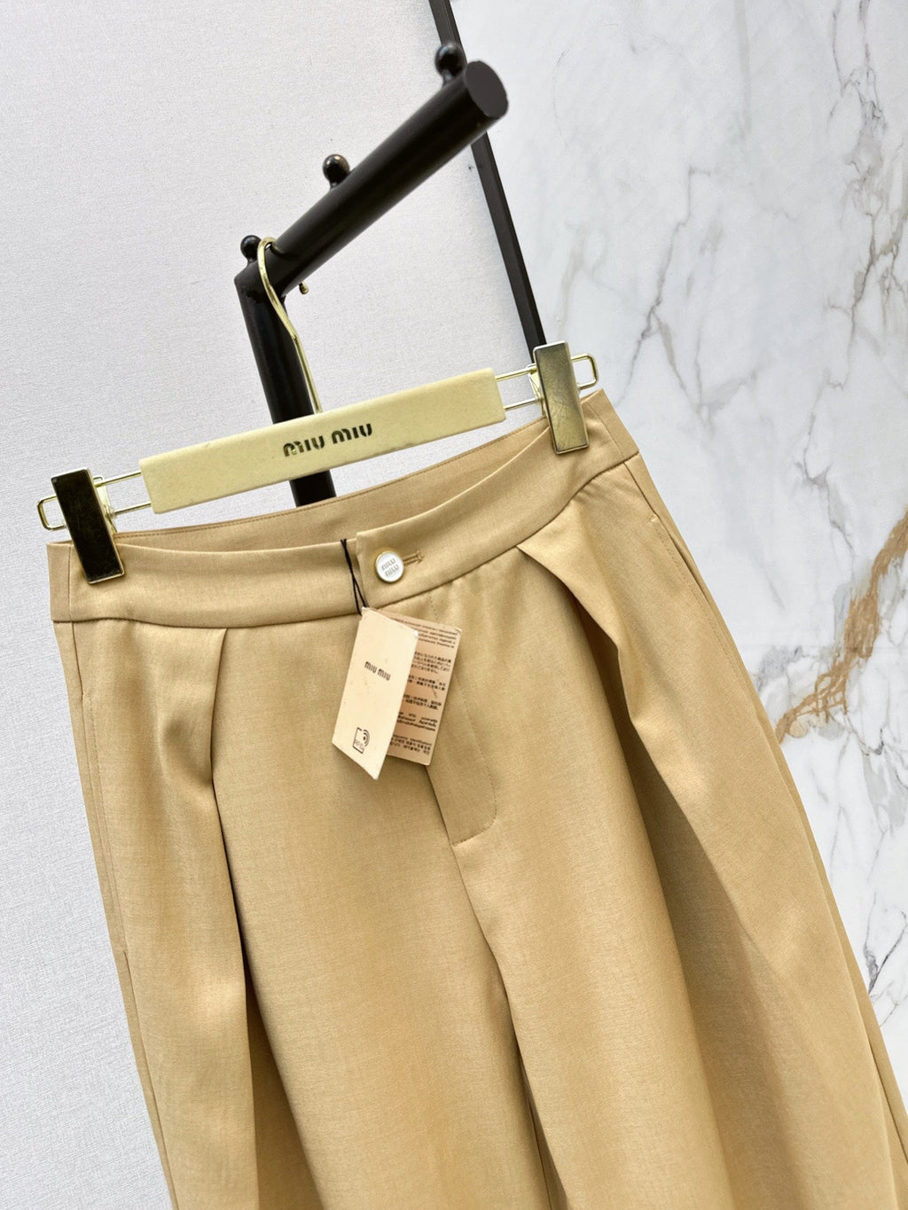 MiuMiu/26New Early Autumn High-Waisted Wide-Leg Trousers