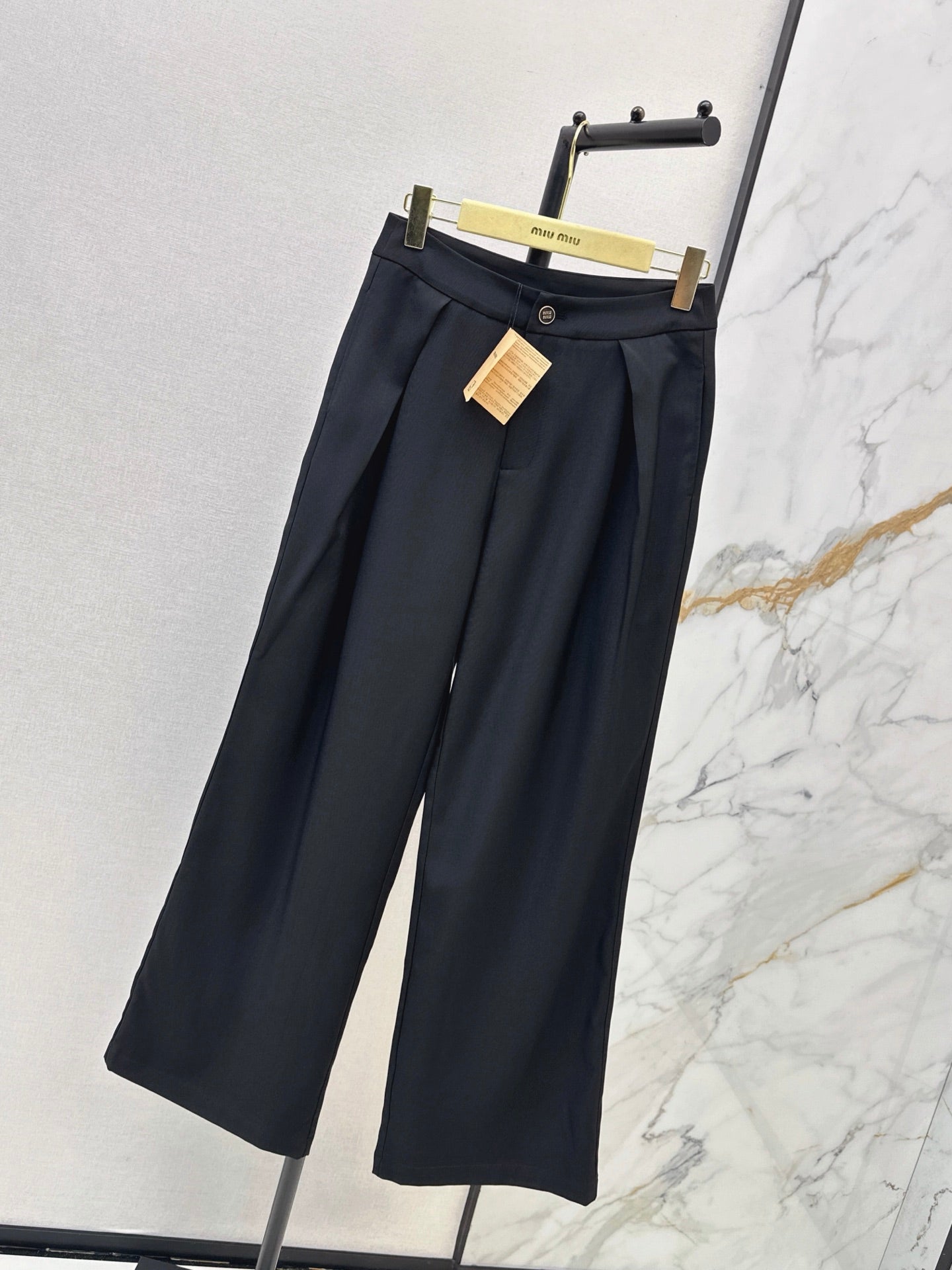 MiuMiu/26New Early Autumn High-Waisted Wide-Leg Trousers