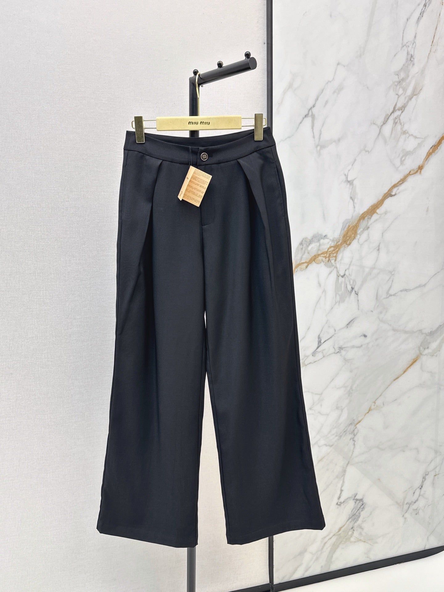 MiuMiu/26New Early Autumn High-Waisted Wide-Leg Trousers
