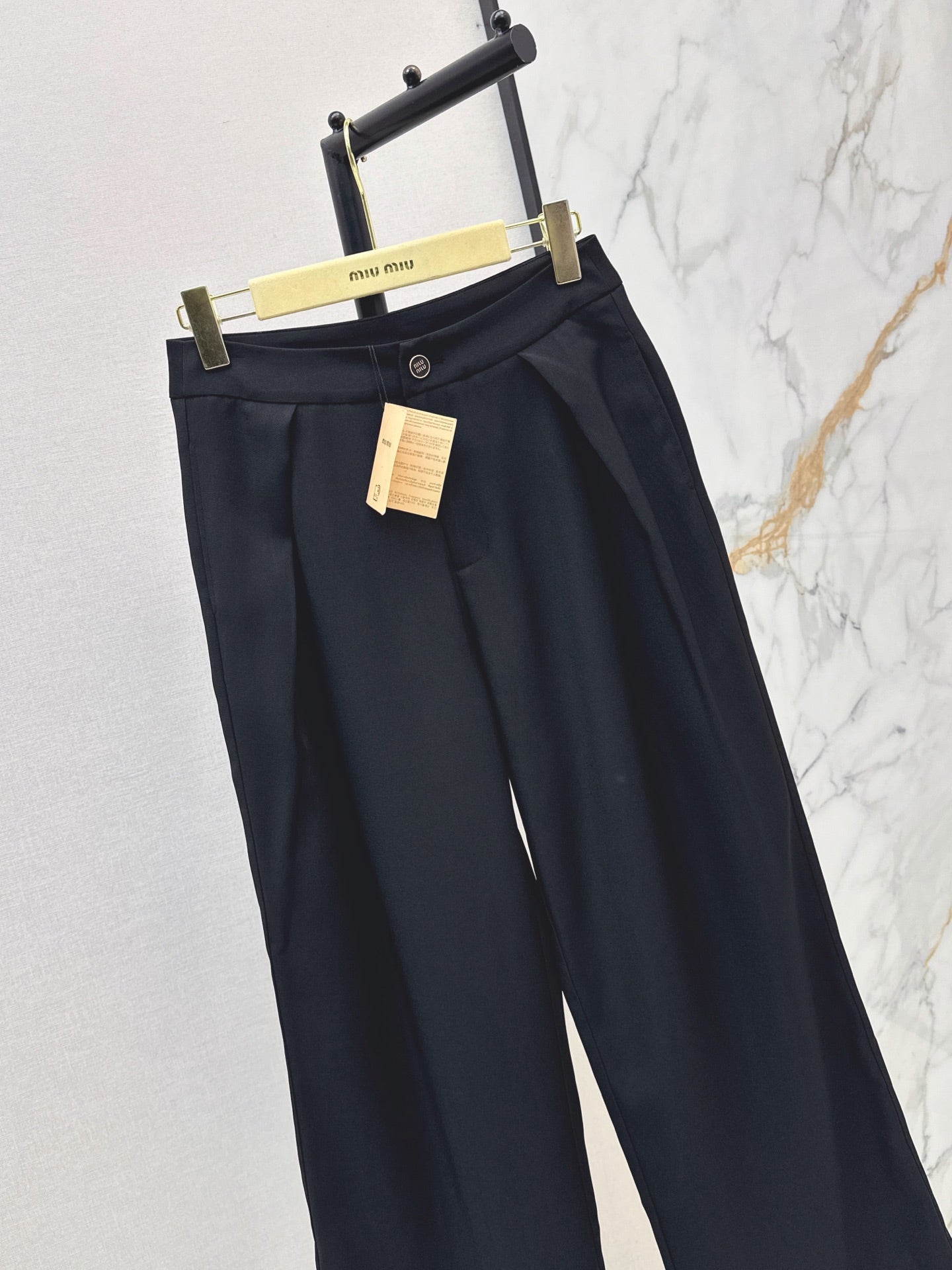MiuMiu/26New Early Autumn High-Waisted Wide-Leg Trousers