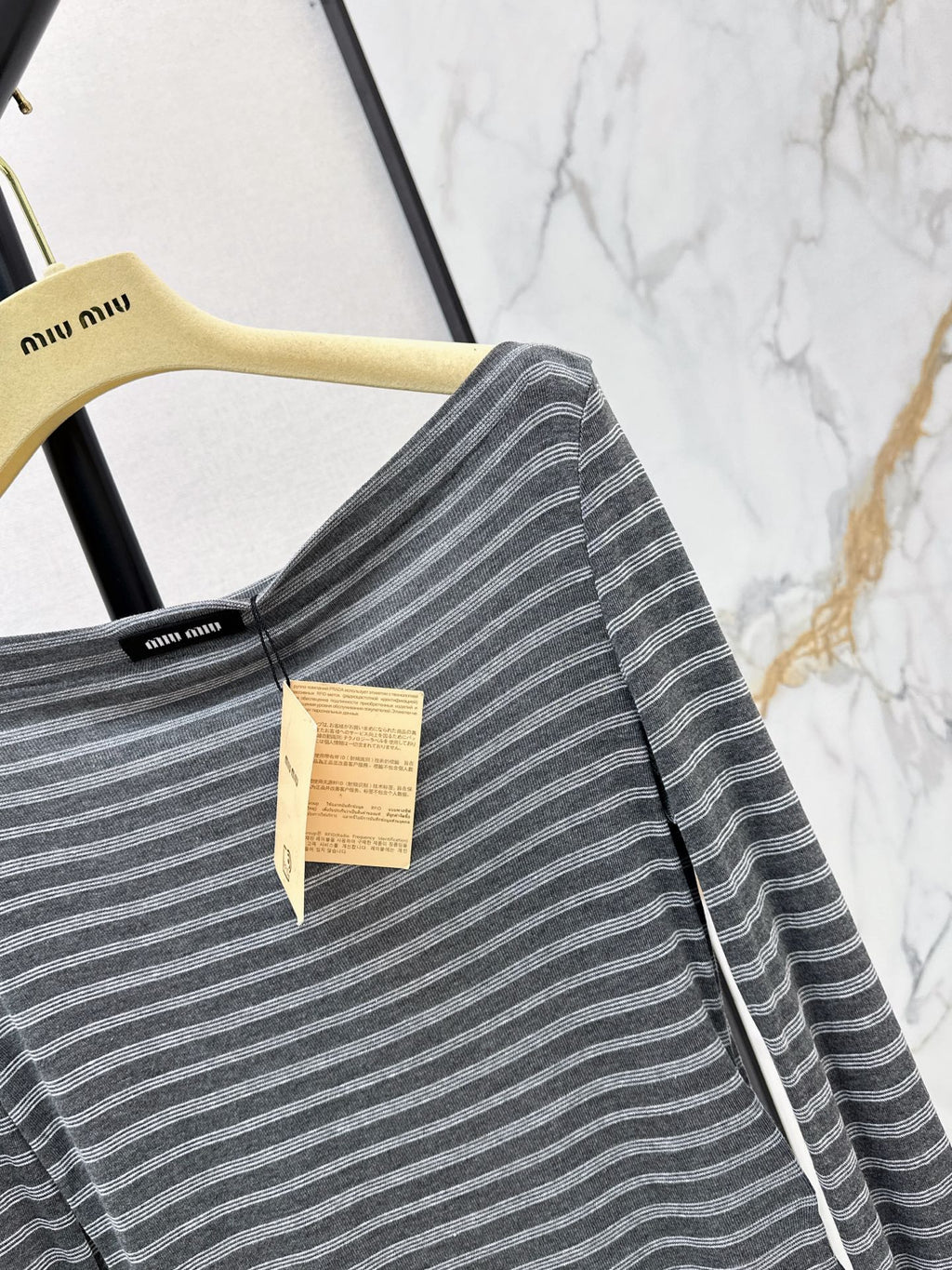 MiuMiu/26Latest Early Autumn Striped Cropped Top