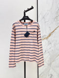 PRADA/26New Early Autumn Pink Striped Long-Sleeve Top