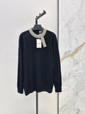 Valentino/26Latest Autumn/Winter Knit Top with Rhinestone & Bead-Embellished Bow Collar