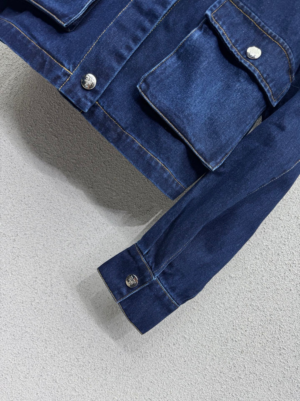 Prada/26Latest Style Leather Collar Denim Jacket