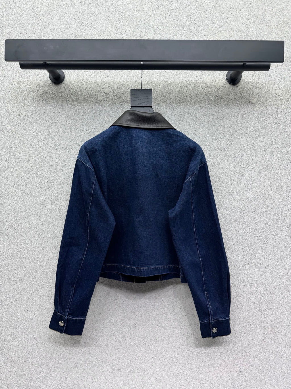 Prada/26Latest Style Leather Collar Denim Jacket