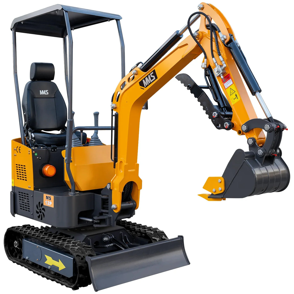 MS12P Mini Excavator B&S Engine, with Side Swing Boom and Hydraulic Thumb