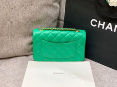 flap bag mini 20cm dark green caviar gold hardware