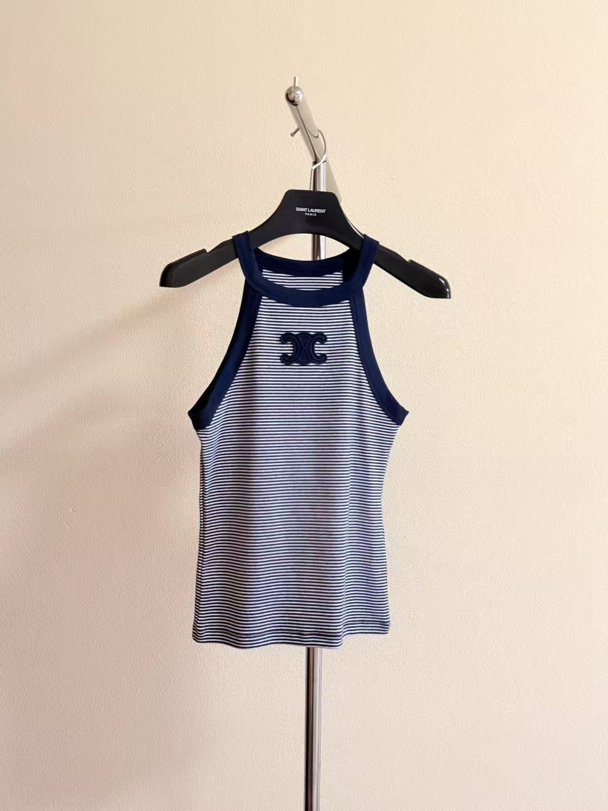 Striped halter vest
