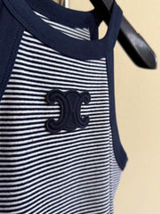 Striped halter vest