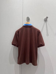 Color-blocked double-layered collar polo shirt
