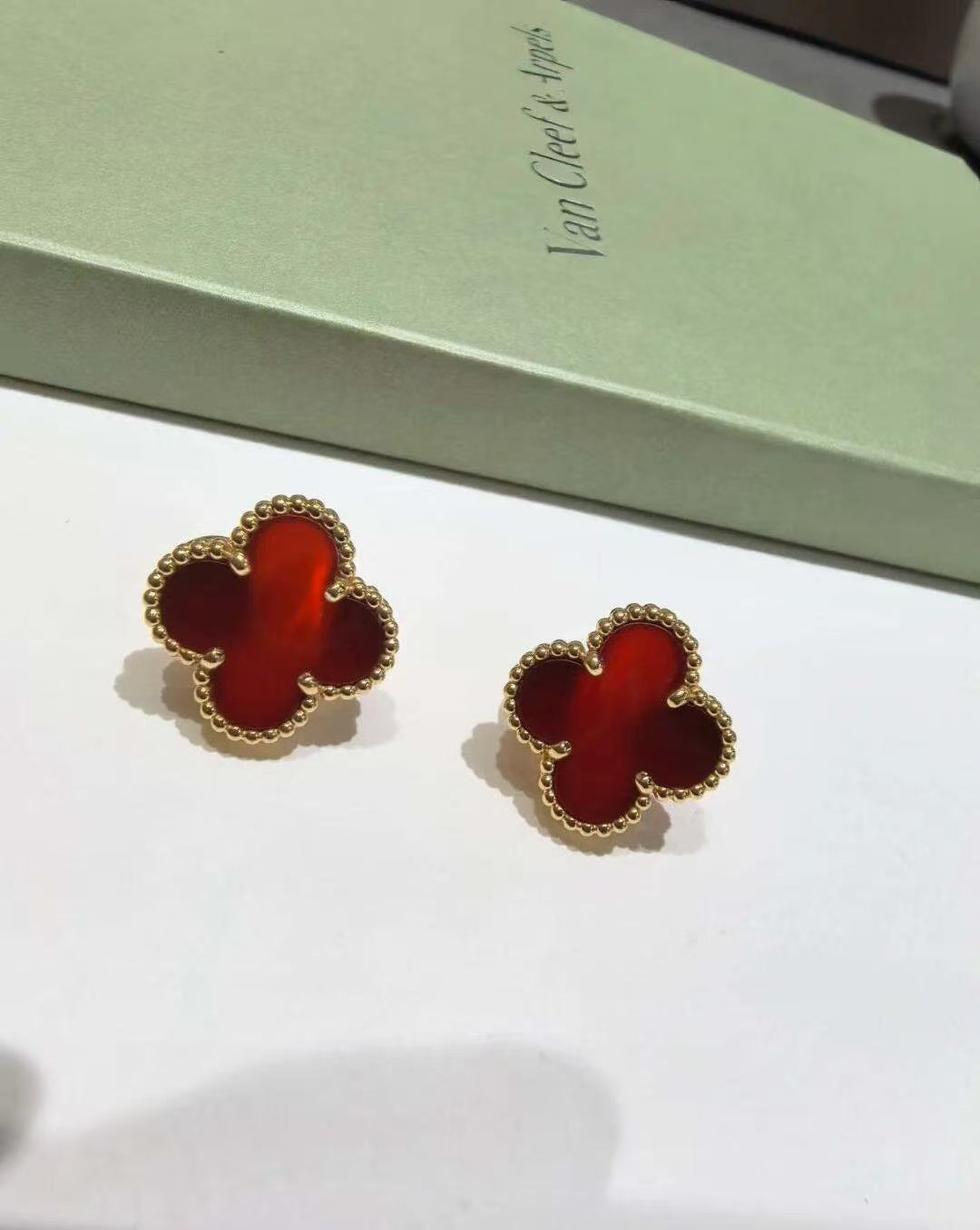 Red agate earrings