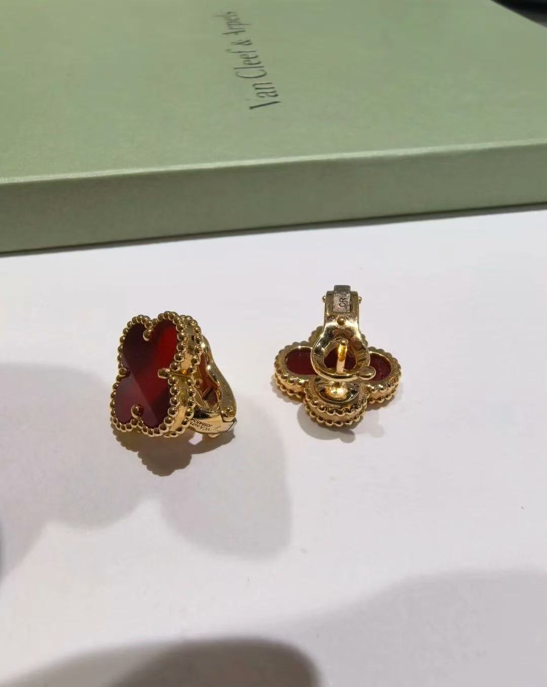 Red agate earrings