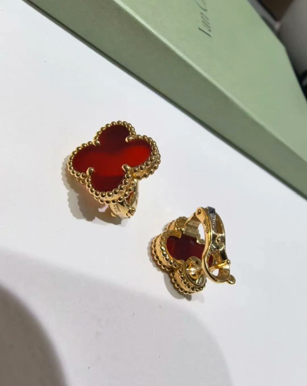 Red agate earrings