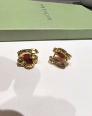 Red agate earrings