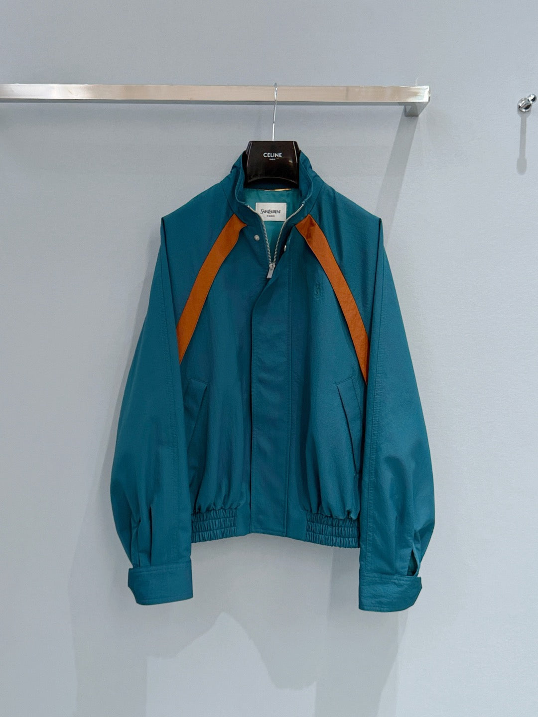 Peacock Blue Color-Blocked Jacket