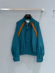 Peacock Blue Color-Blocked Jacket