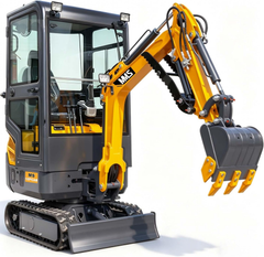 MS15PRO Mini Excavator with Cab,B&S Engine with Side Swing Boom and Hydraulic Thumb