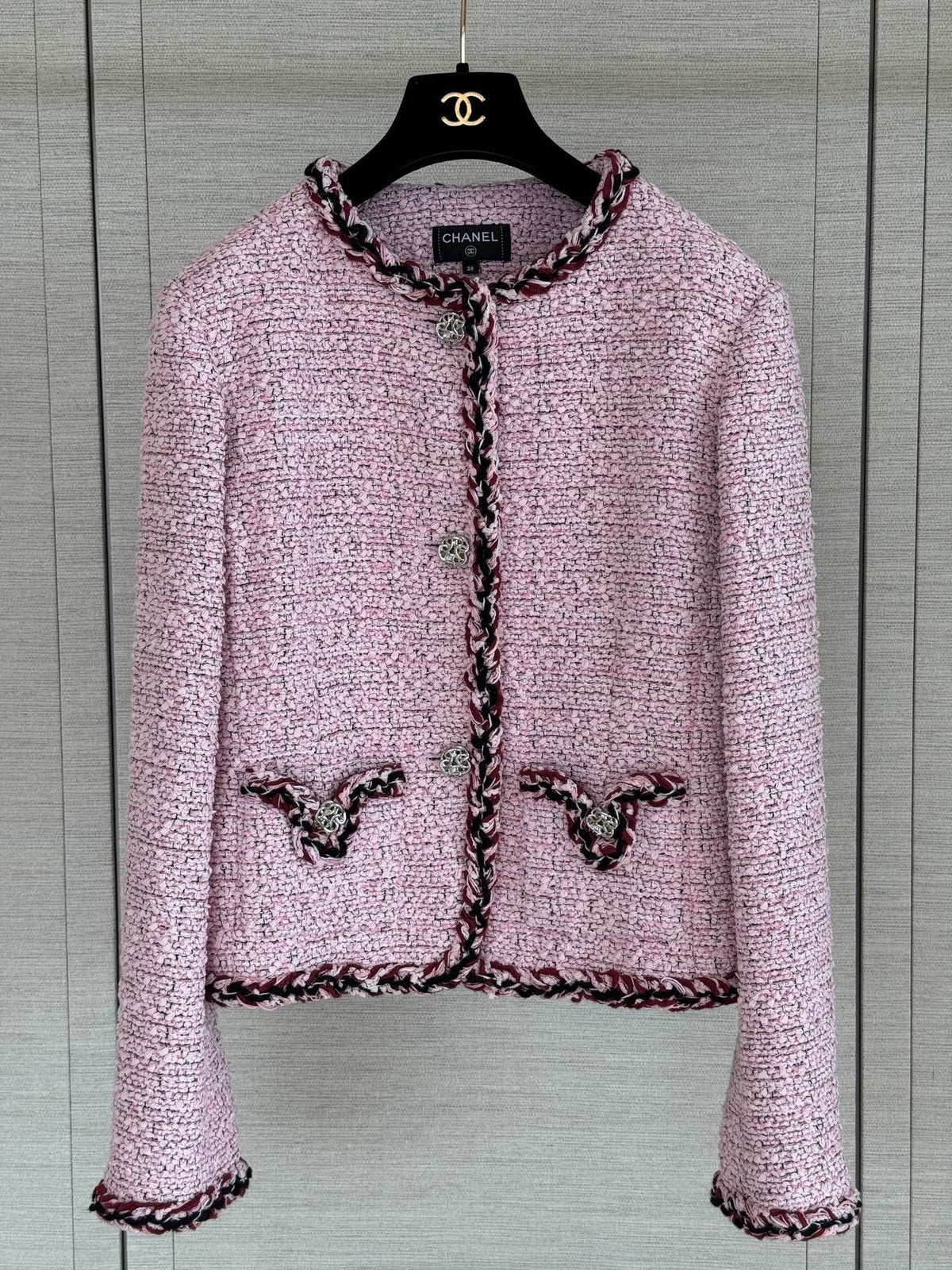Pink Tweed Cropped Jacket