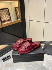 Satchel-Buckle Loafer Mules