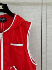 Red Hooded Vest