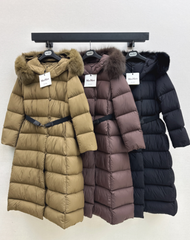 Max Mara/26 Fall/Winter Latest Large Fur Collar Hooded Down Jacket