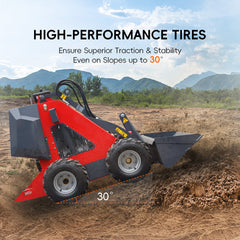 MS320L Mini Stand On Skid Steer Wheel Loader With 13.5 HP Gasoline Engine