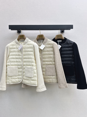 Brunello Cucinelli / 26 Fall-Winter Latest Wool Knit Patchwork Down Jacket