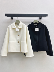 Hermès/Fall-Winter Latest Embroidered Reversible Wool Coat