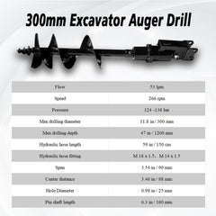 MMS Mini Excavator Auger 200mm/300mm