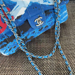 Chanel 2026 Surf Bag 25cm Blue White Canvas