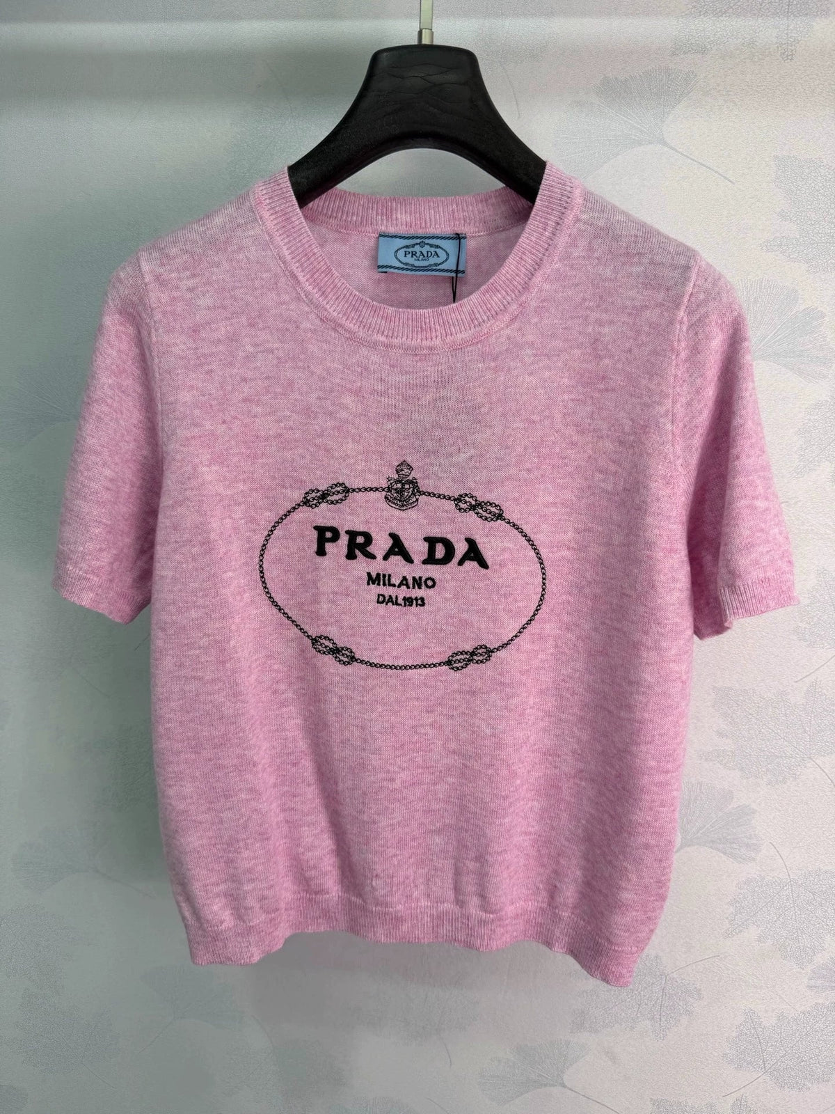 Prada/26 Early Autumn New Logo Knit Short Sleeve