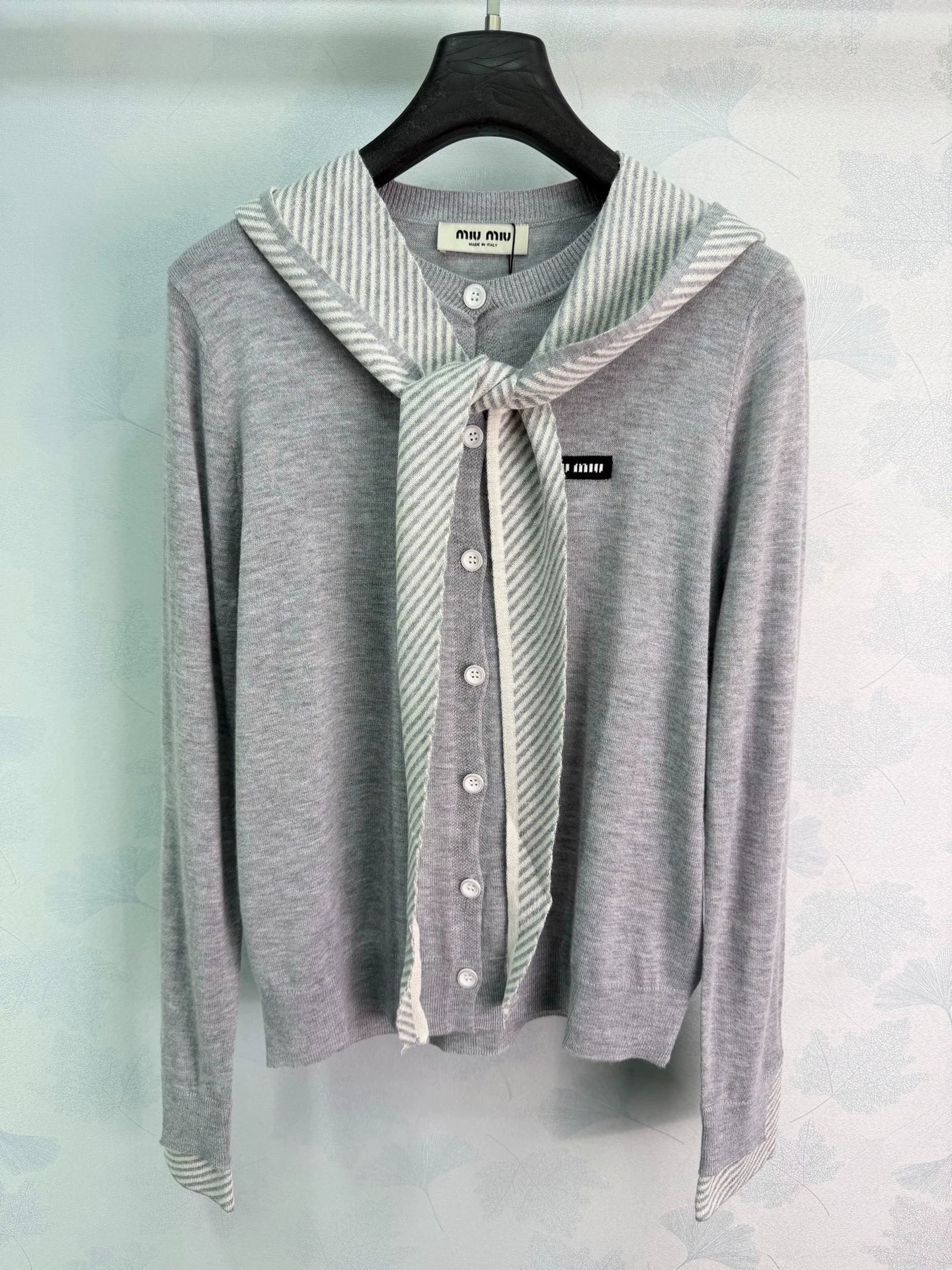 MiuMiu/26 Early Autumn New Striped Shawl Knit Cardigan