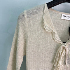Yves Saint Laurent/26 Early Autumn New V-Neck Long-Sleeve Knit