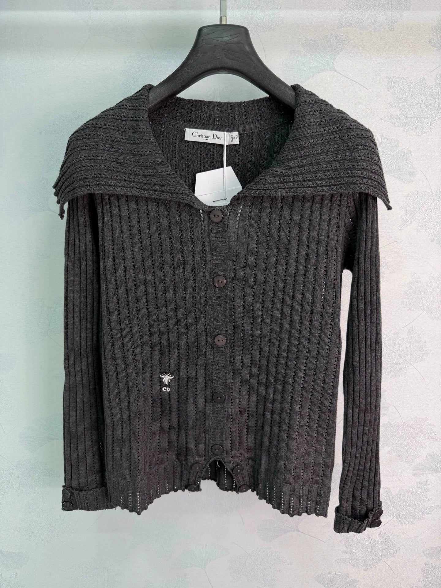 Dior/26 Early Autumn New Collared Long-Sleeve Knit Cardigan