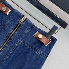 FENDI/26New Arrival:Paneled Denim Midi Skirt with Slit