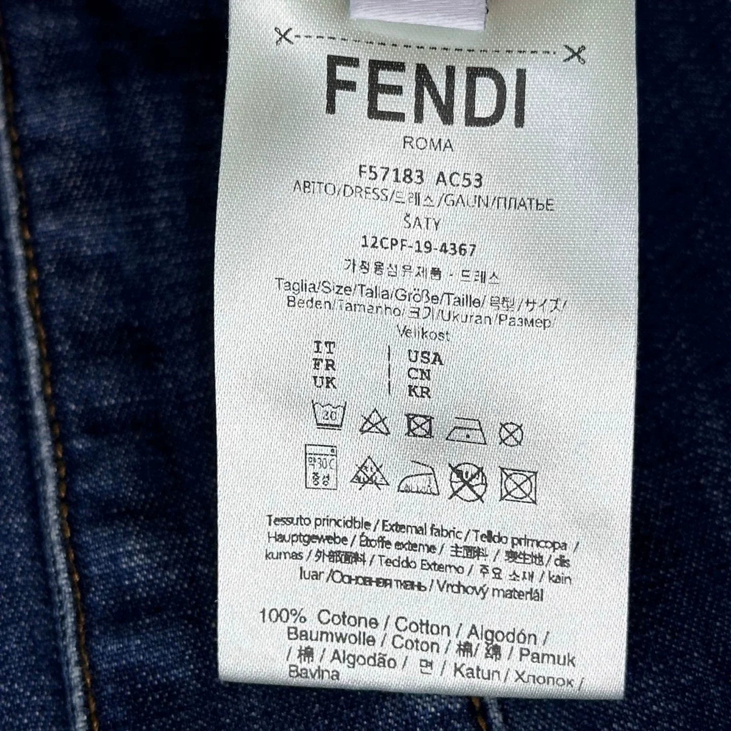 FENDI/26New Arrival:Paneled Denim Midi Skirt with Slit