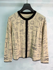 Hermès/26 Early Autumn New Crew Neck Knit Cardigan