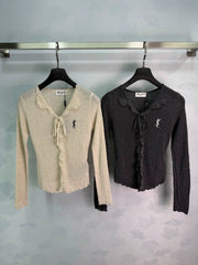 Yves Saint Laurent/26 Early Autumn New V-Neck Long-Sleeve Knit