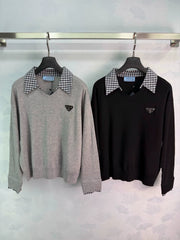 Prada / 26 Early Autumn New Plaid Two-in-One Long Sleeve